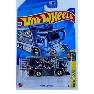 Hot Wheels HW Art 3/10 (2021) Blue & Chrome Raijin Express Toy Truck 87/250